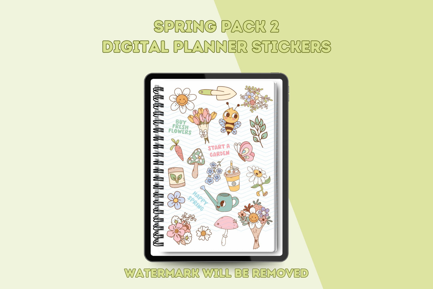 Spring Pack 2 Digital Planner Stickers, Goodnotes Digital Planner Stickers, Spring Digital Stickers