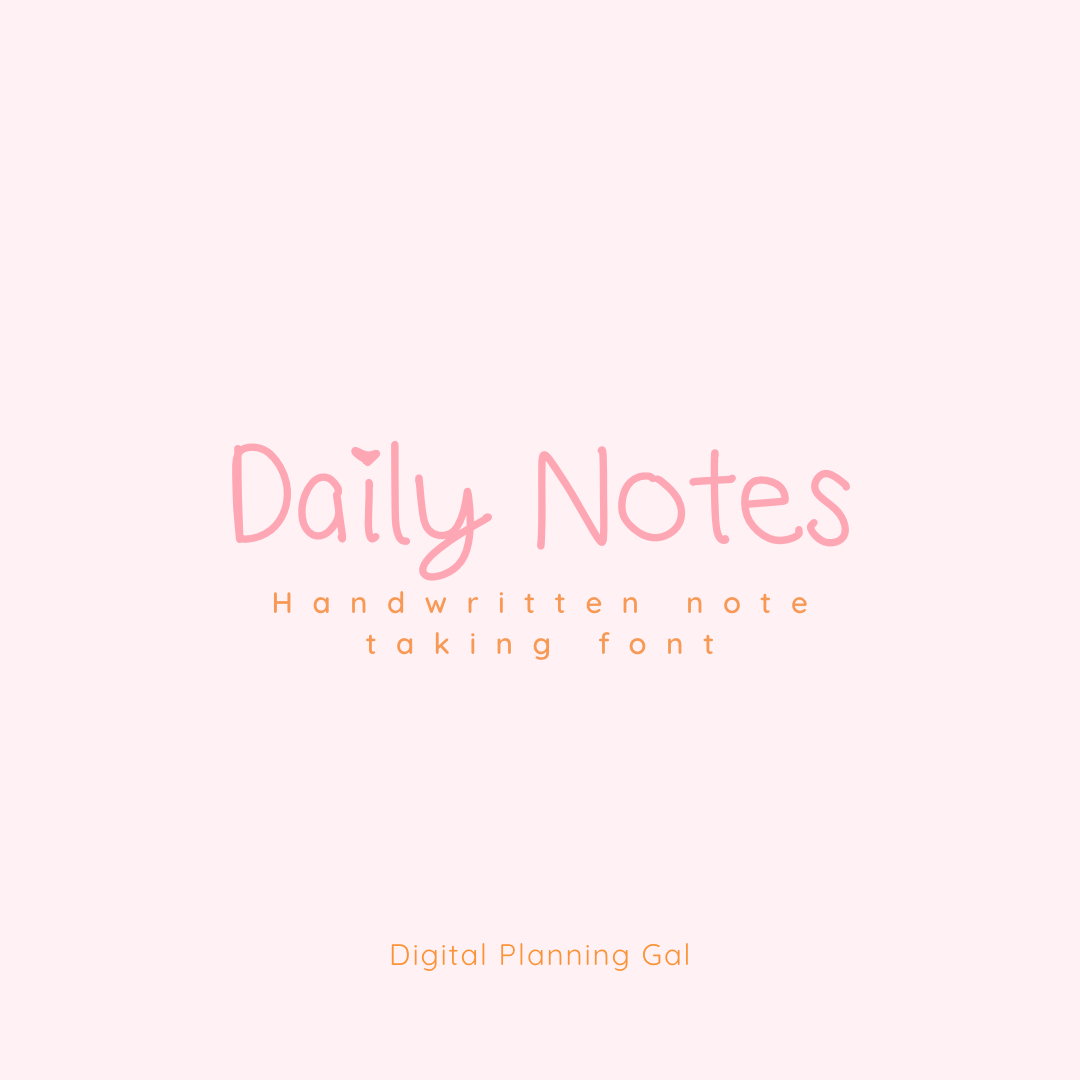 Daily Notes Handwritten Font