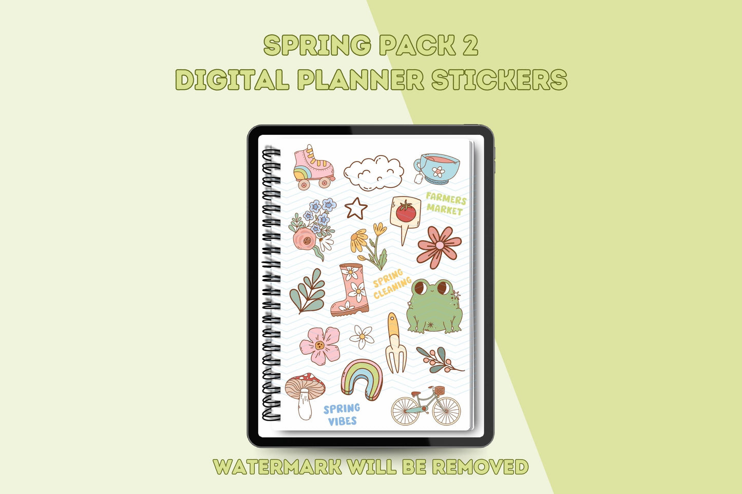 Spring Pack 2 Digital Planner Stickers, Goodnotes Digital Planner Stickers, Spring Digital Stickers