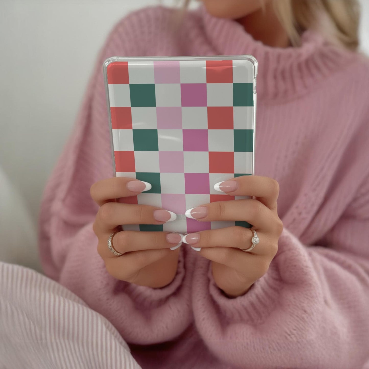 Kindle Insert, Kindle Christmas Checker Print Insert, Aesthetic Kindle Case Insert, Bookish Gift Ideas, Book Exchange Gifts