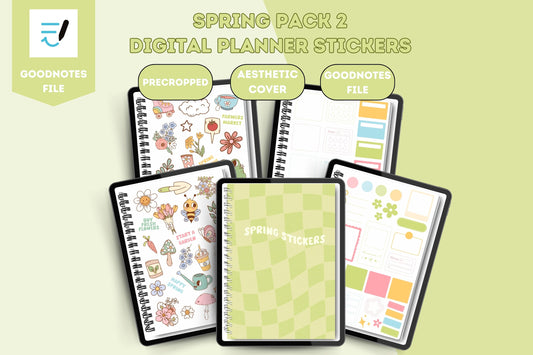 Spring Pack 2 Digital Planner Stickers, Goodnotes Digital Planner Stickers, Spring Digital Stickers