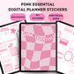 Pink Essential Digital Planner Stickers, Goodnotes Digital Planner Stickers, Pink Digital Stickers