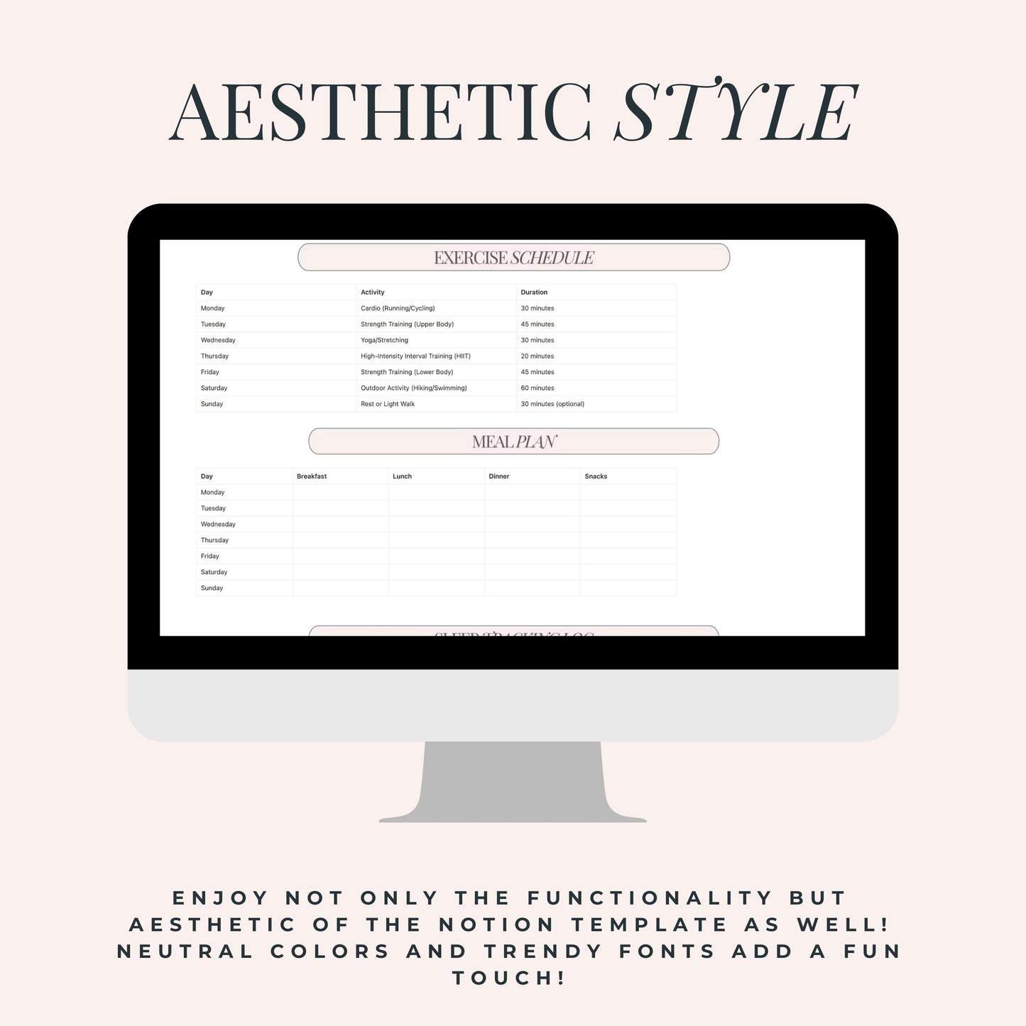 Aesthetic Notion Life Planner