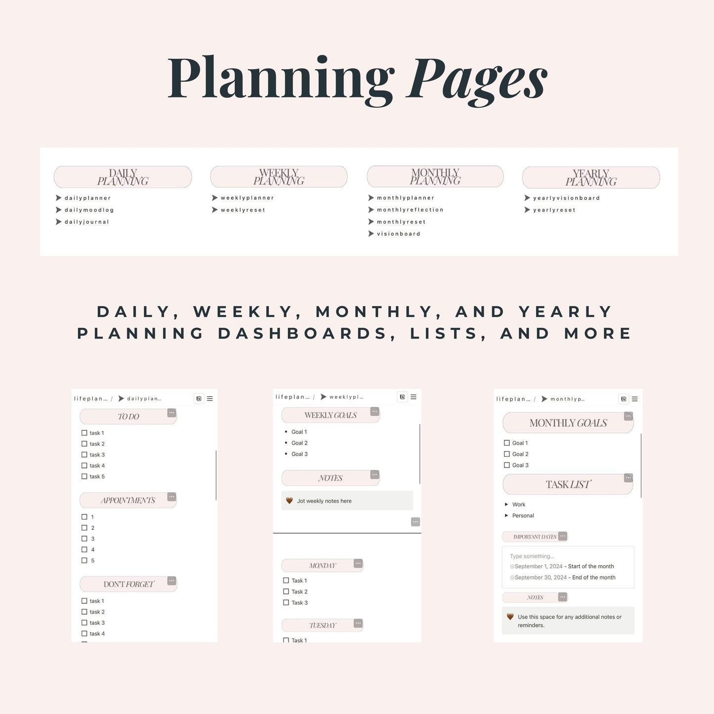 Aesthetic Notion Life Planner