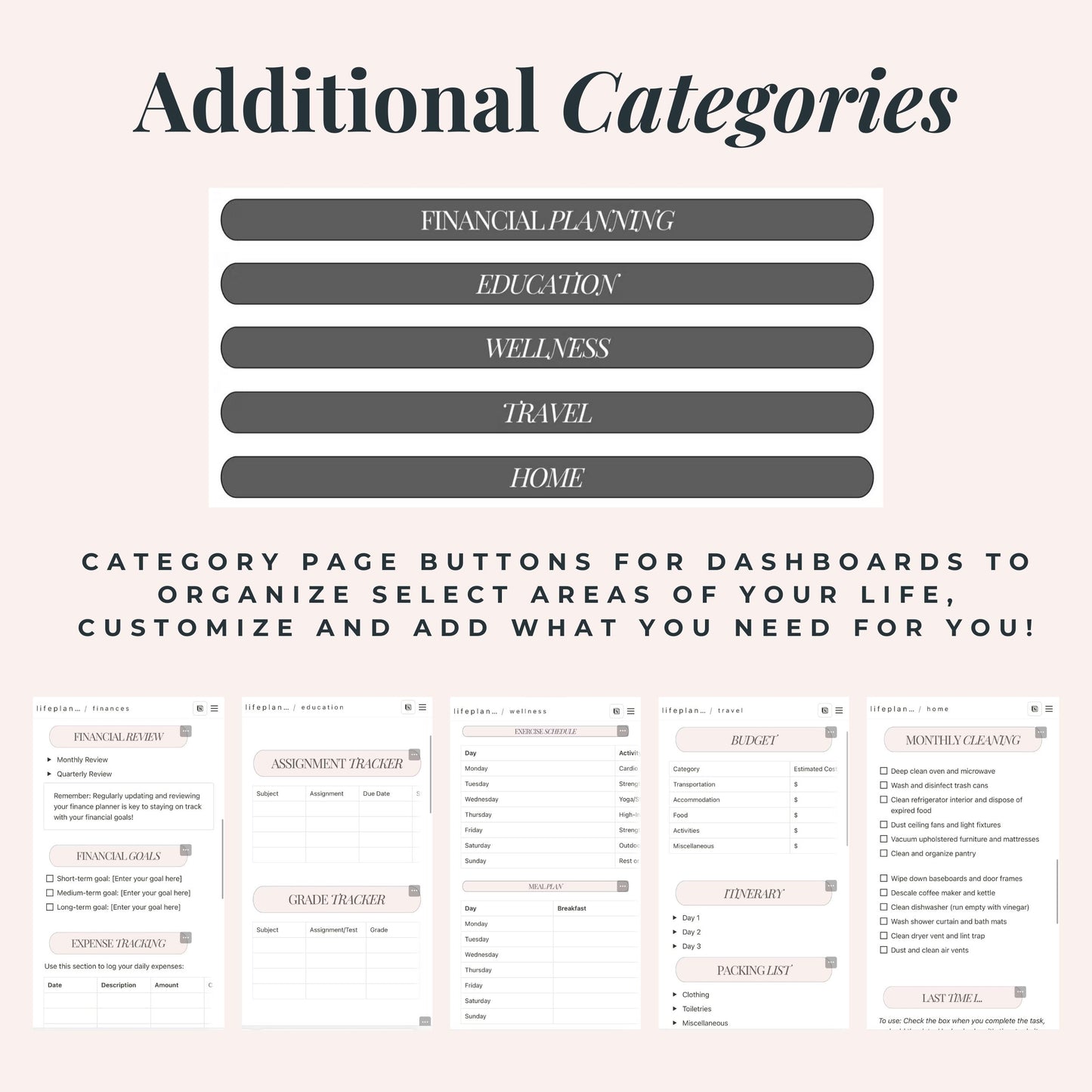 Aesthetic Notion Life Planner