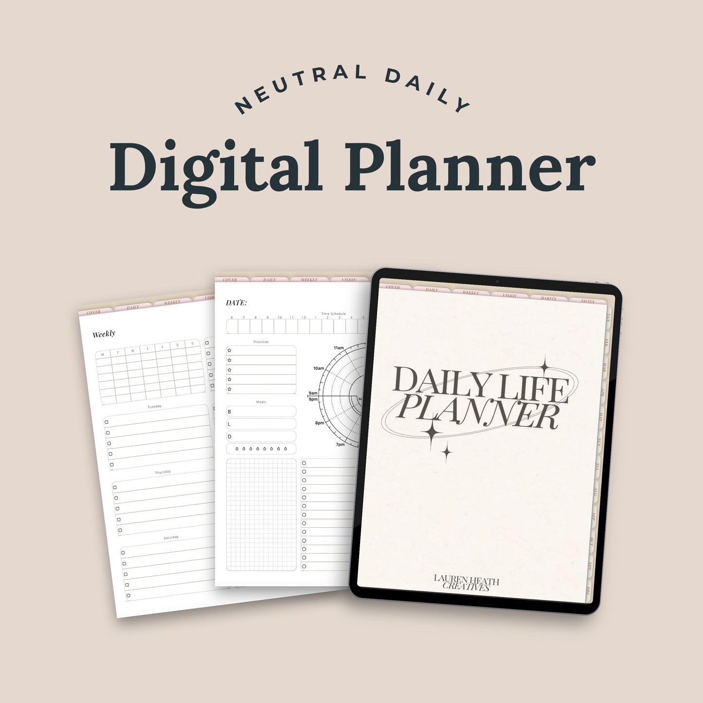 Neutral Undated Minimalist Digital Planner