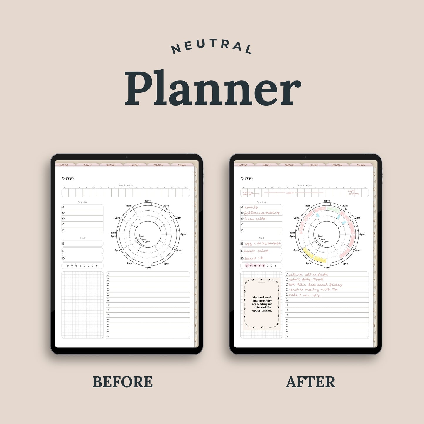 Neutral Undated Minimalist Digital Planner