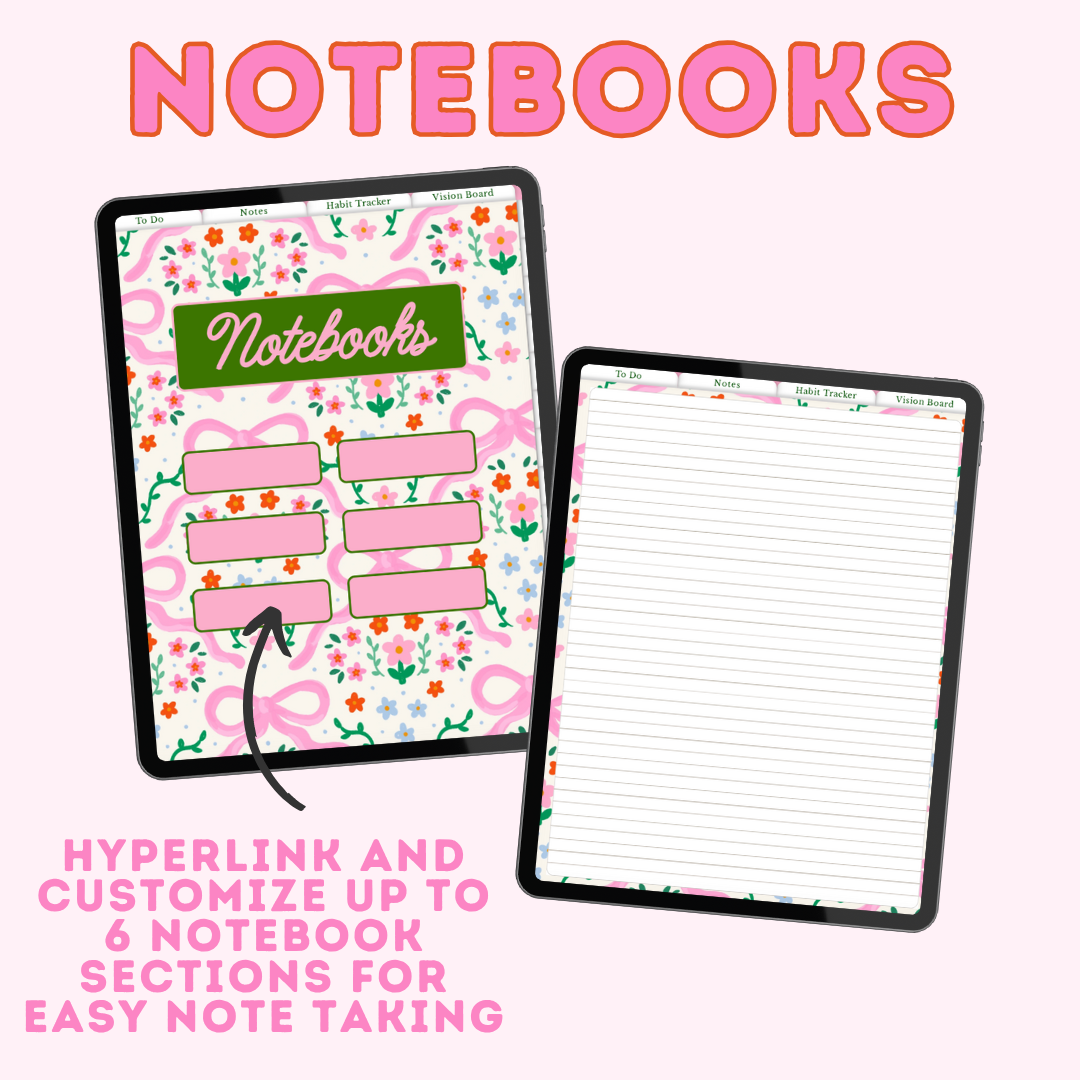 2025-2026 Digital Planner for iPad & GoodNotes Coquette Planner