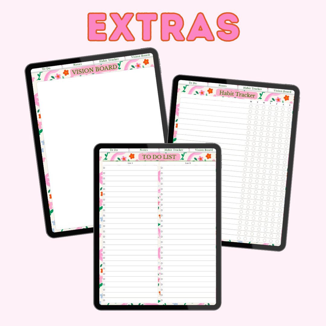 2025-2026 Digital Planner for iPad & GoodNotes Coquette Planner