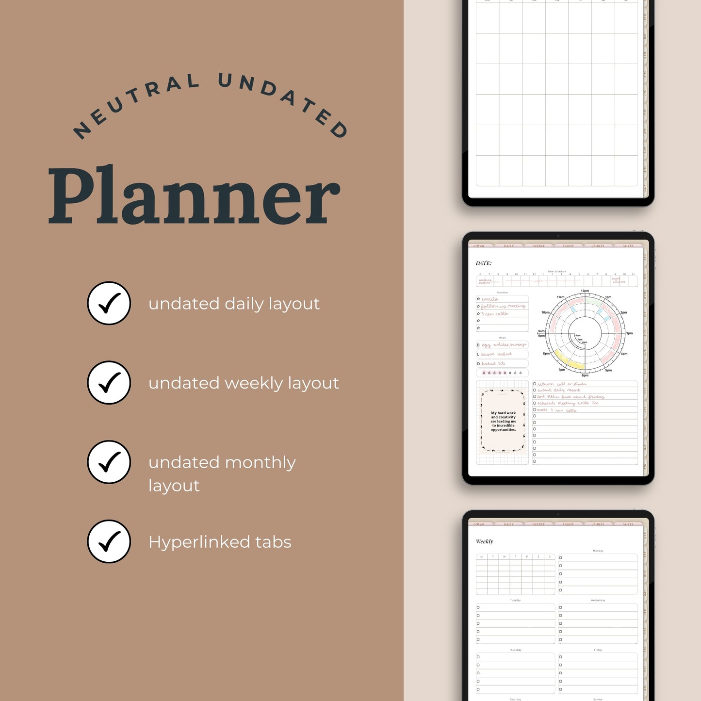 Neutral Undated Minimalist Digital Planner