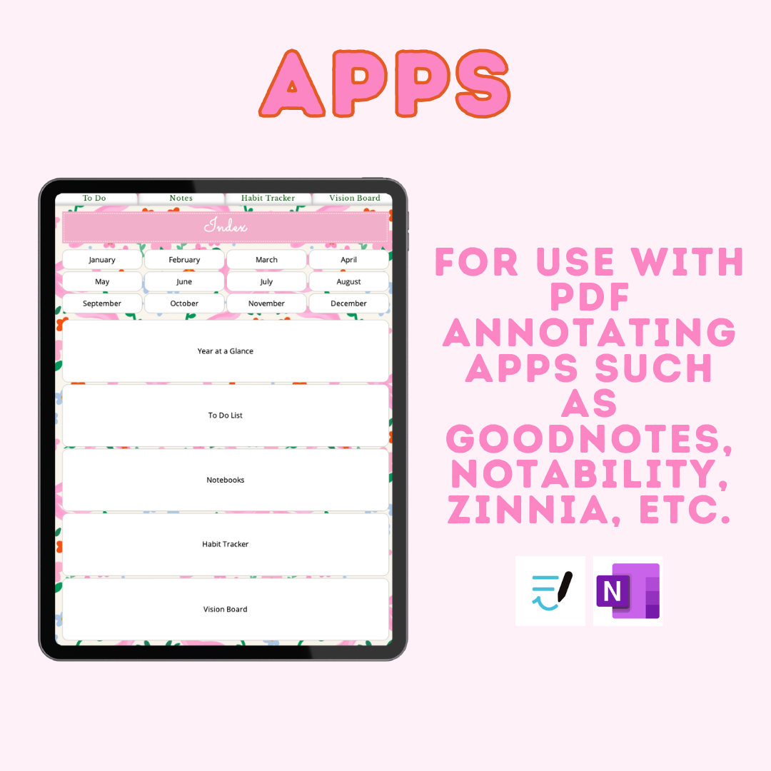 2025-2026 Digital Planner for iPad & GoodNotes Coquette Planner