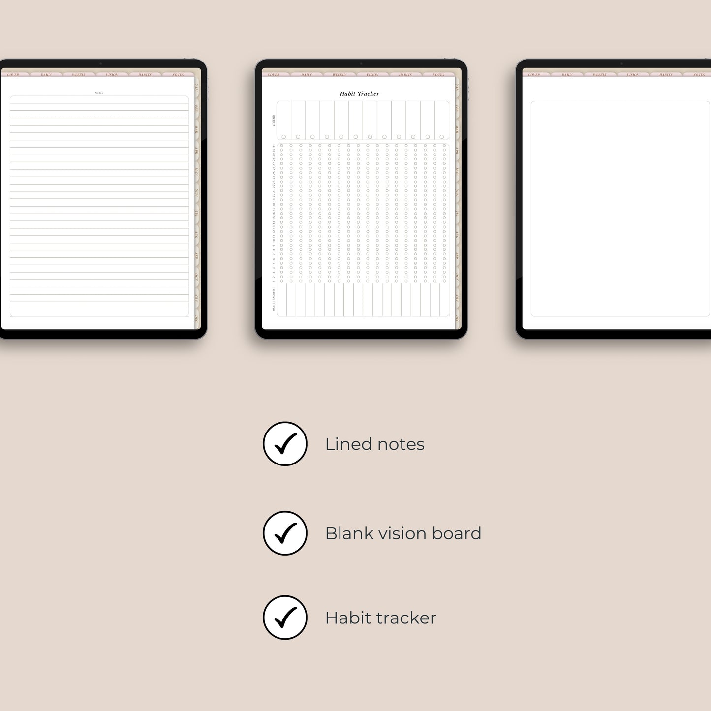 Neutral Undated Minimalist Digital Planner