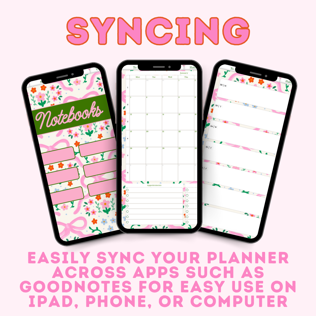 2025-2026 Digital Planner for iPad & GoodNotes Coquette Planner