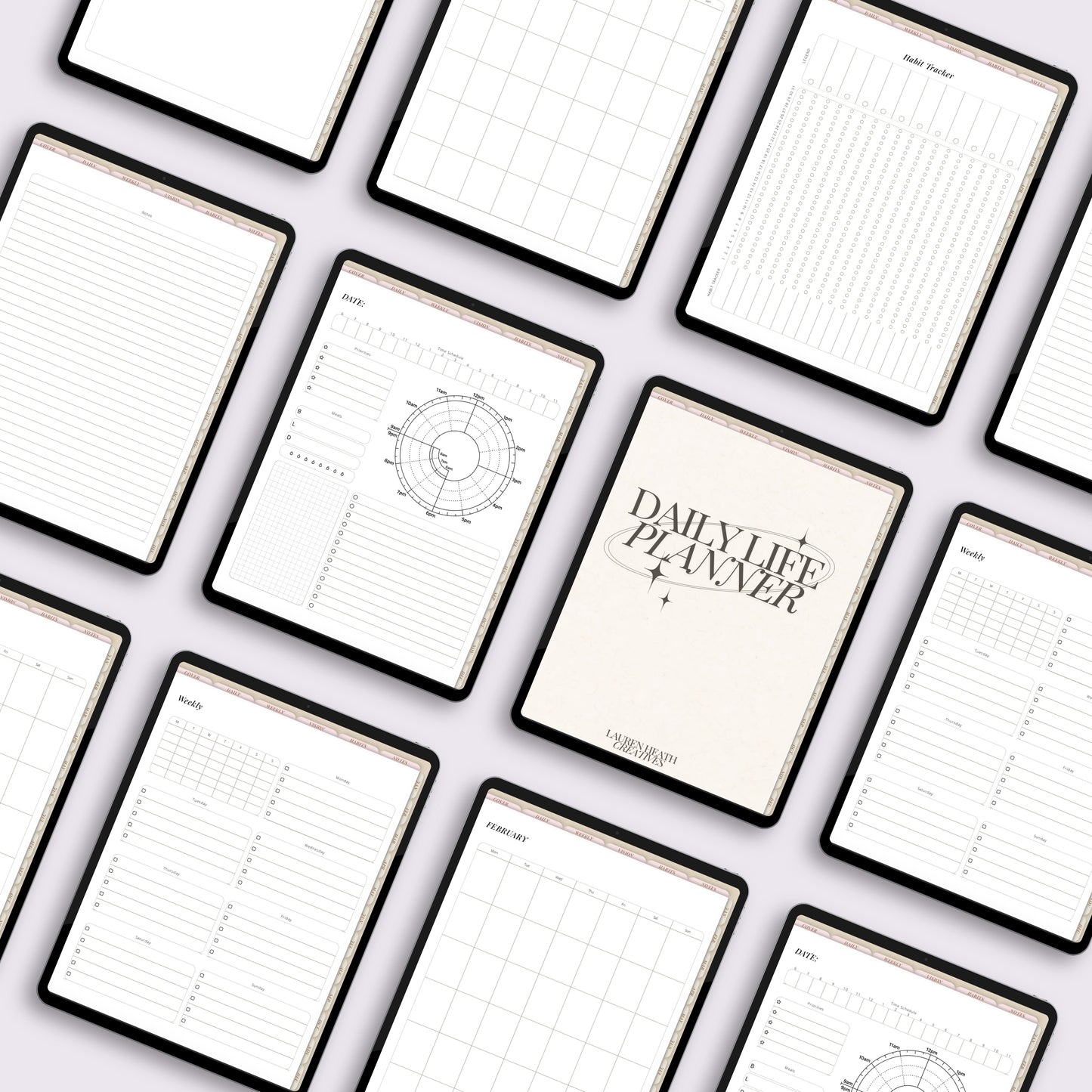 Neutral Undated Minimalist Digital Planner