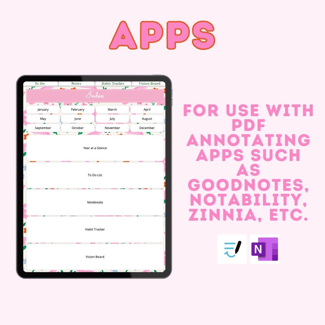 2025-2026 Digital Planner for iPad and GoodNotes, Hyperlinked Coquette Academic Planner, Weekly and Monthly Digital Planner
