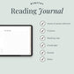 Minimal Cozy Digital Reading Journal, Goodnotes Digital Reading Journal, Hyperlinked Reading Journal, Reading Planner