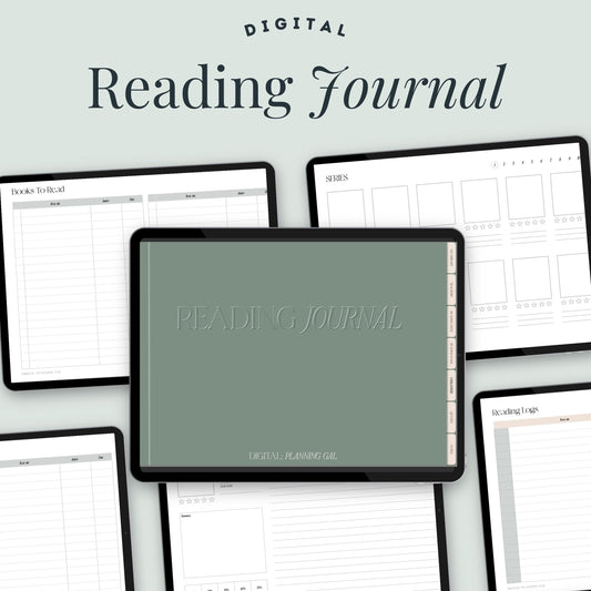 Minimal Cozy Digital Reading Journal, Goodnotes Digital Reading Journal, Hyperlinked Reading Journal, Reading Planner