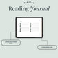 Minimal Cozy Digital Reading Journal, Goodnotes Digital Reading Journal, Hyperlinked Reading Journal, Reading Planner