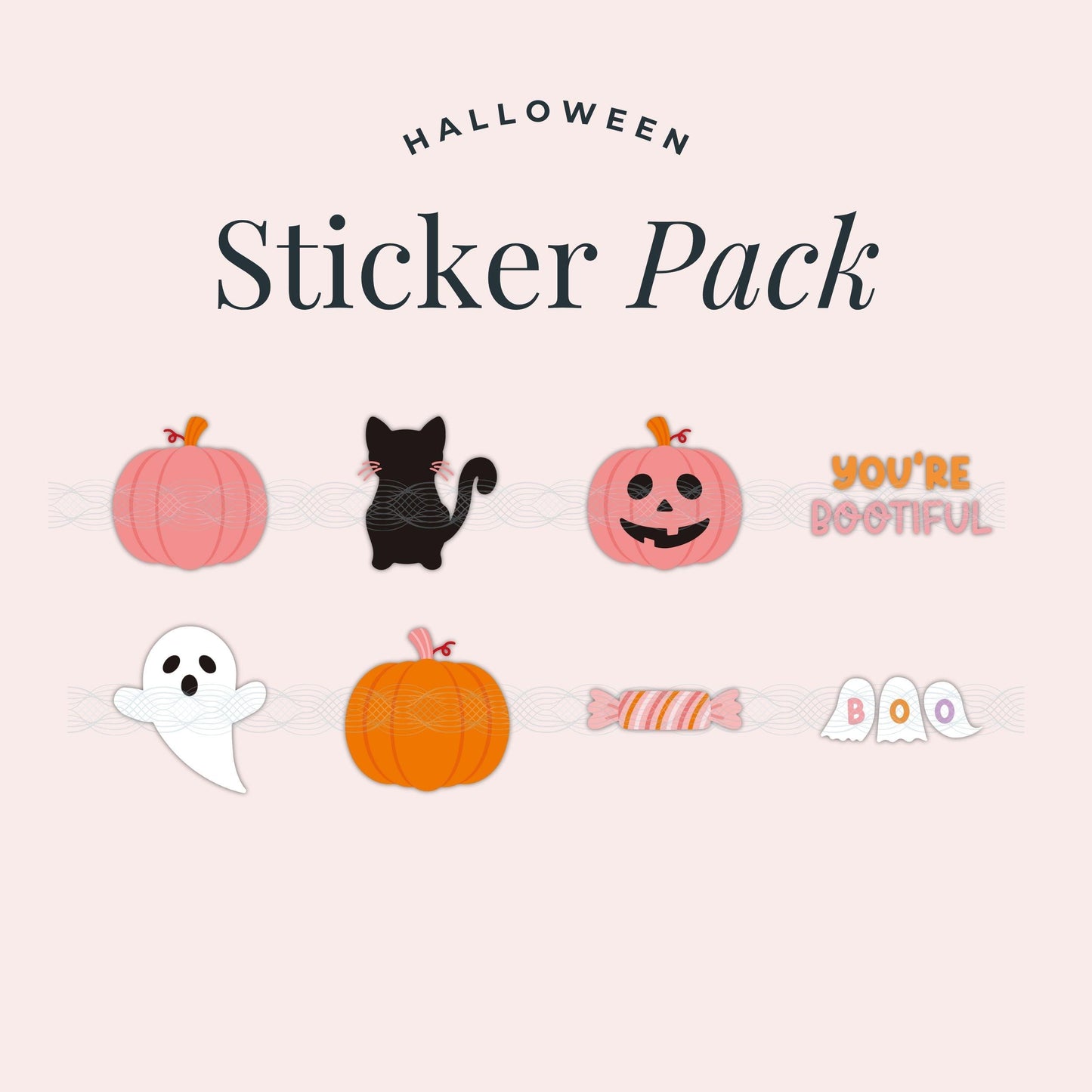 Halloween Doodle Digital Stickers for Goodnotes and Planners, Halloween Aesthetic Planner Digital Stickers, Goodnotes Halloween