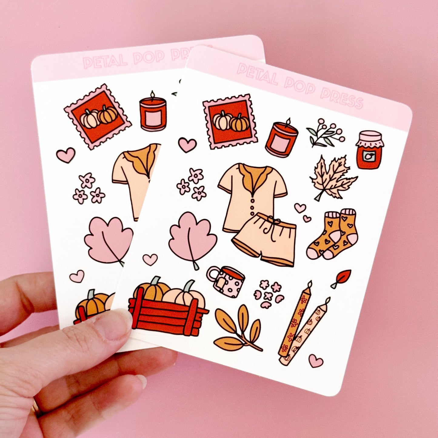 Fall Doodle Hand Drawn Sticker Sheet, Fall Journal Stickers, Fall Junk Journal Stickers, Autumn Doodle Stickers, Stickers for Fall