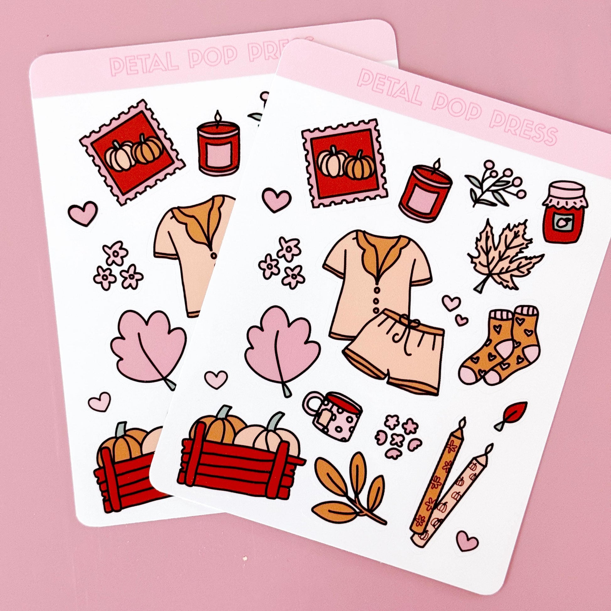 Fall Doodle Hand Drawn Sticker Sheet, Fall Journal Stickers, Fall Junk Journal Stickers, Autumn Doodle Stickers, Stickers for Fall