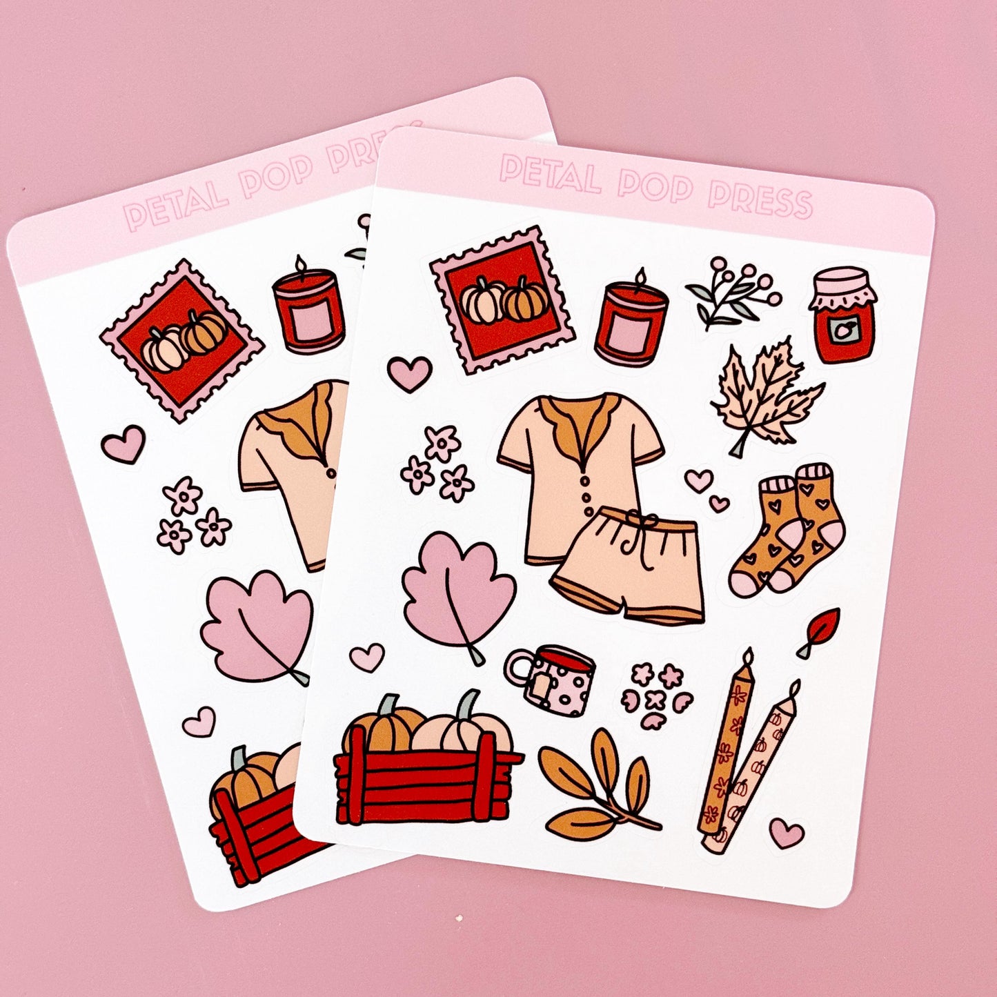 Fall Doodle Hand Drawn Sticker Sheet, Fall Journal Stickers, Fall Junk Journal Stickers, Autumn Doodle Stickers, Stickers for Fall