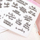 Christmas Script Stickers for Planners, Planner Script Stickers, Script Christmas Bucketlist Stickers