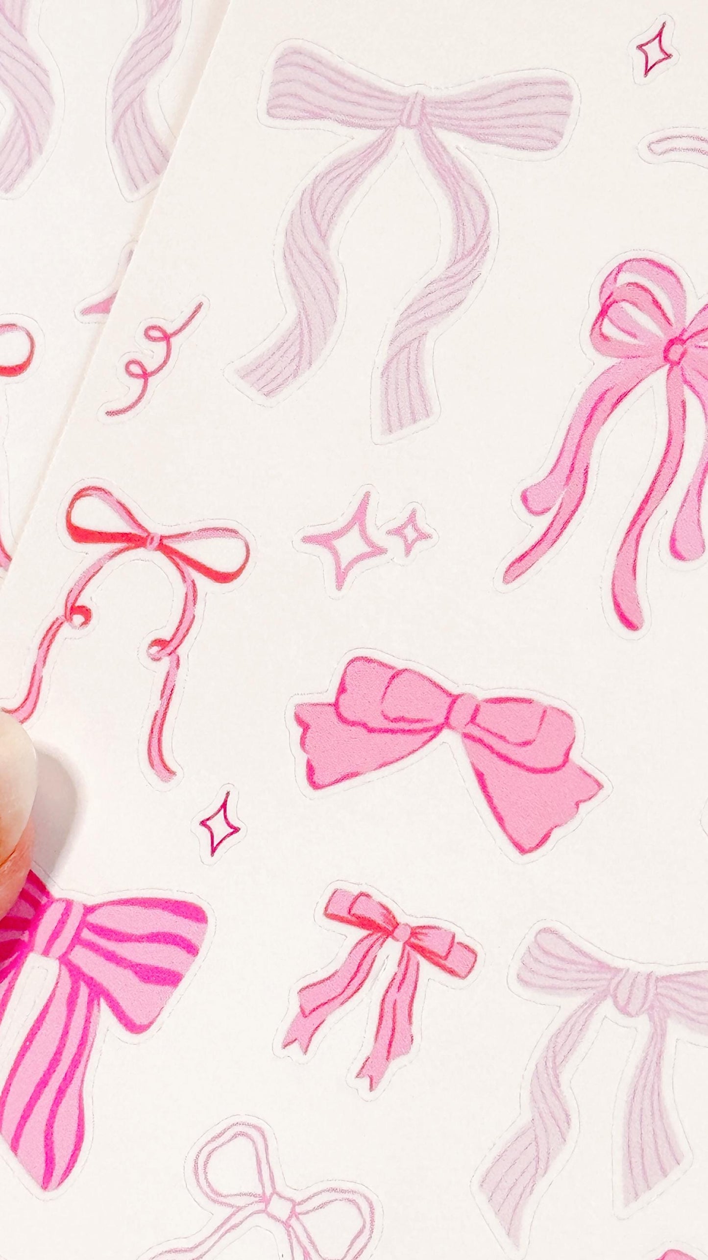 Coquette Pink Bows Sticker Sheet, Decorative Junk Journal Bows Sticker Sheet, Bows Decorative Stickers for Planners