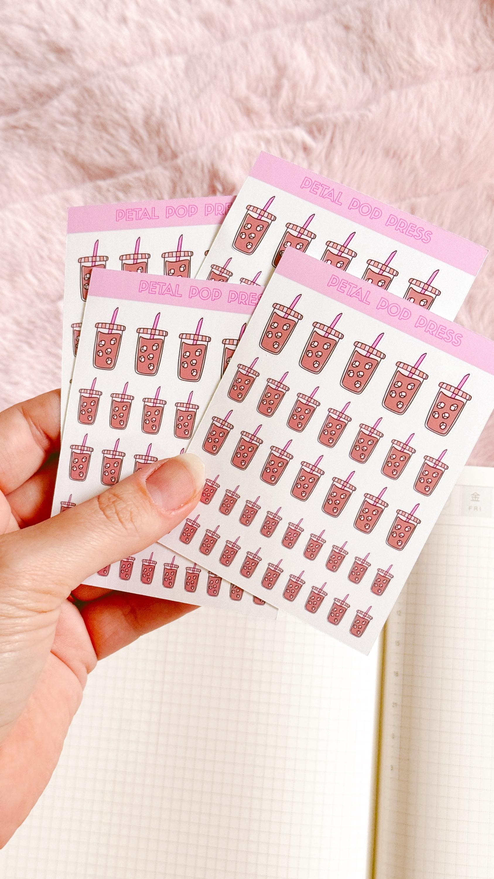 Iced Codfee Icon Doodle Stickers, Coffee Icon Stickers, Kawaii Coffee Planner Stickers, Doodle Iced Coffee Planner Stickers, Coffee Stickers