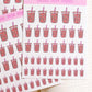 Iced Codfee Icon Doodle Stickers, Coffee Icon Stickers, Kawaii Coffee Planner Stickers, Doodle Iced Coffee Planner Stickers, Coffee Stickers