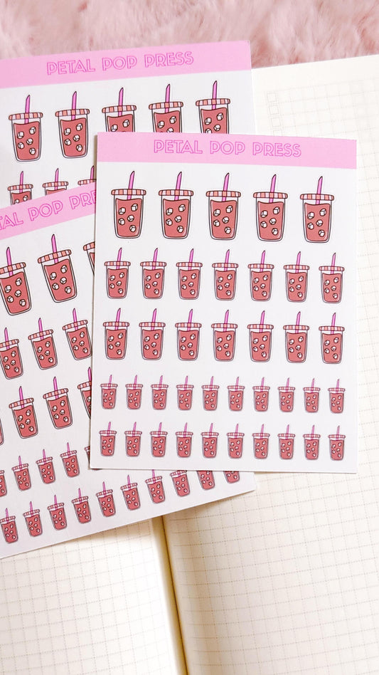 Iced Codfee Icon Doodle Stickers, Coffee Icon Stickers, Kawaii Coffee Planner Stickers, Doodle Iced Coffee Planner Stickers, Coffee Stickers