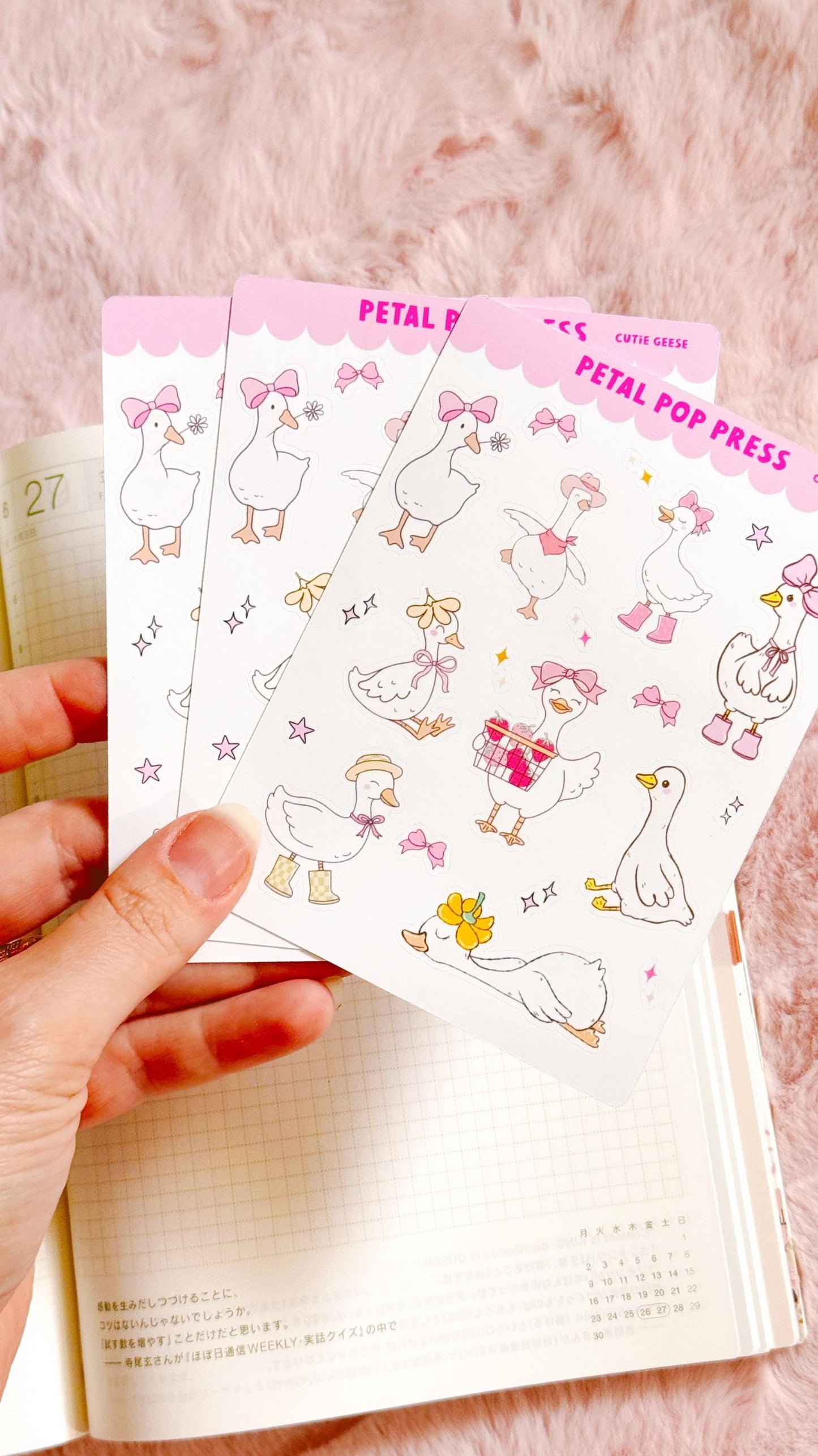 Cute Geese Decorative Sticker Sheet, Goose Junk Journaling Stixkers, Decorative Planner Stickers, Journalinf Stickers