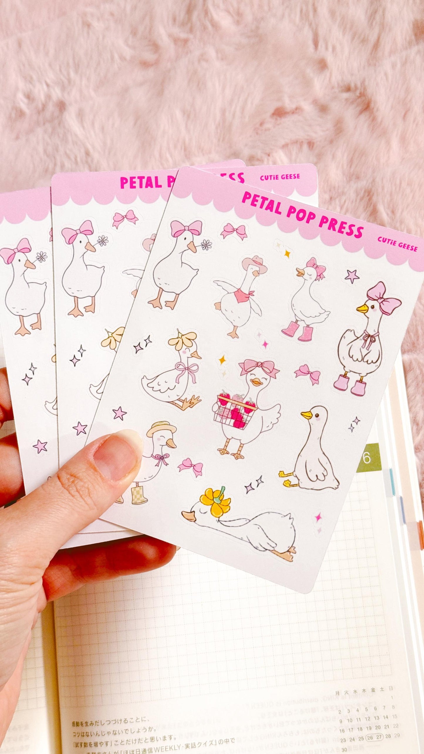Cute Geese Decorative Sticker Sheet, Goose Junk Journaling Stixkers, Decorative Planner Stickers, Journalinf Stickers