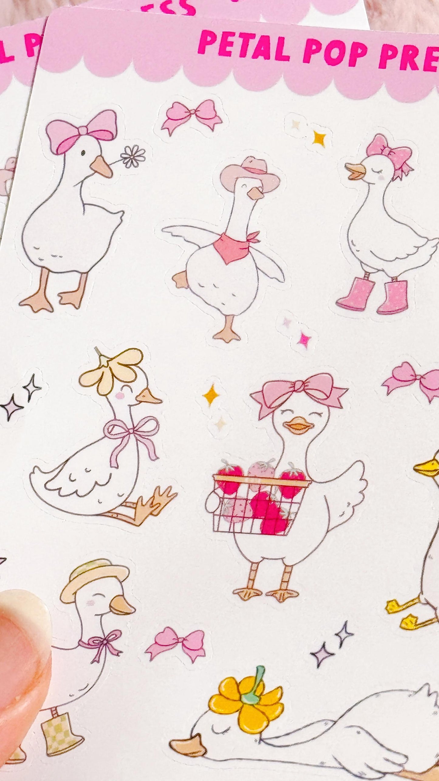 Cute Geese Decorative Sticker Sheet, Goose Junk Journaling Stixkers, Decorative Planner Stickers, Journalinf Stickers