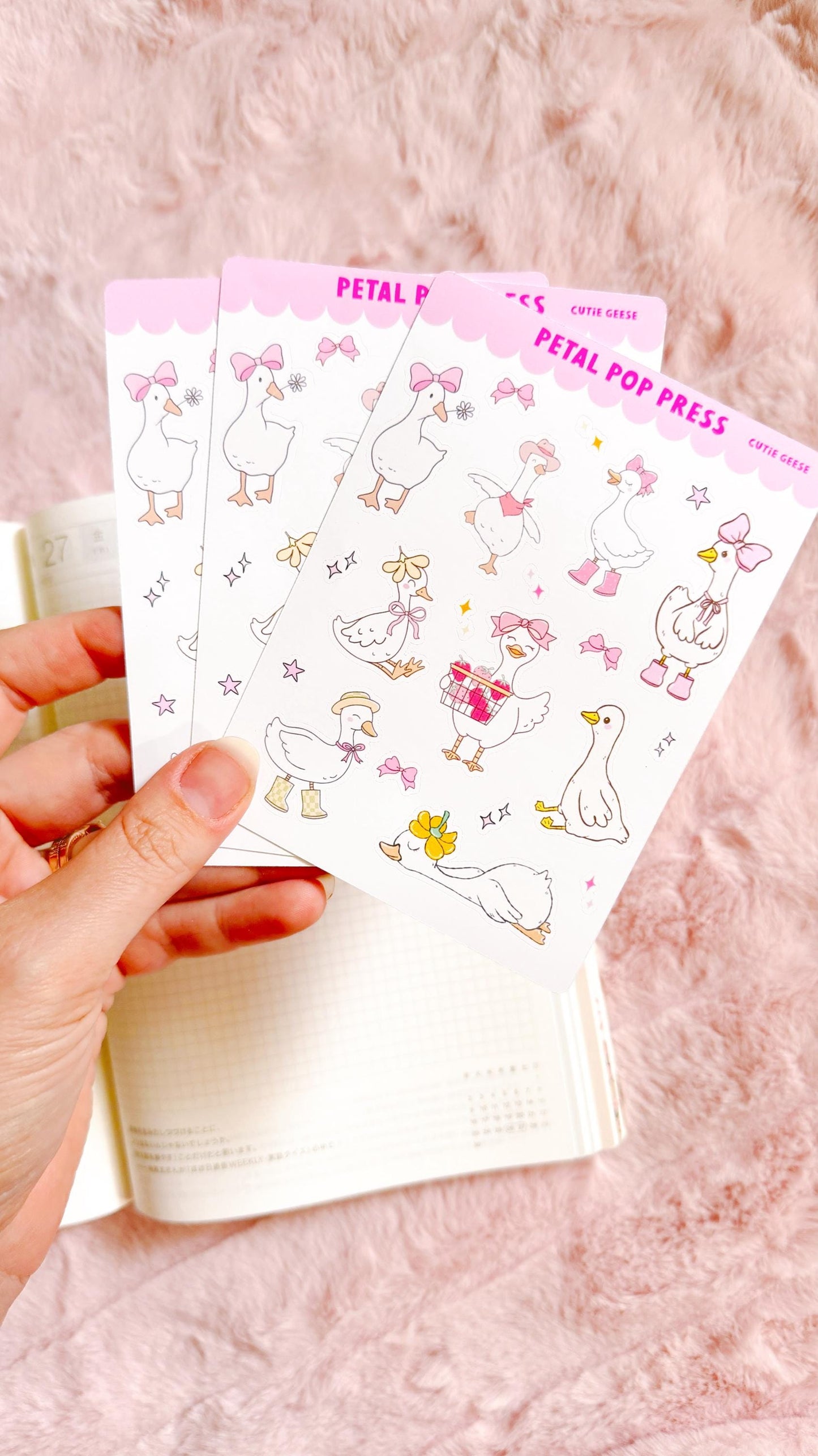 Cute Geese Decorative Sticker Sheet, Goose Junk Journaling Stixkers, Decorative Planner Stickers, Journalinf Stickers
