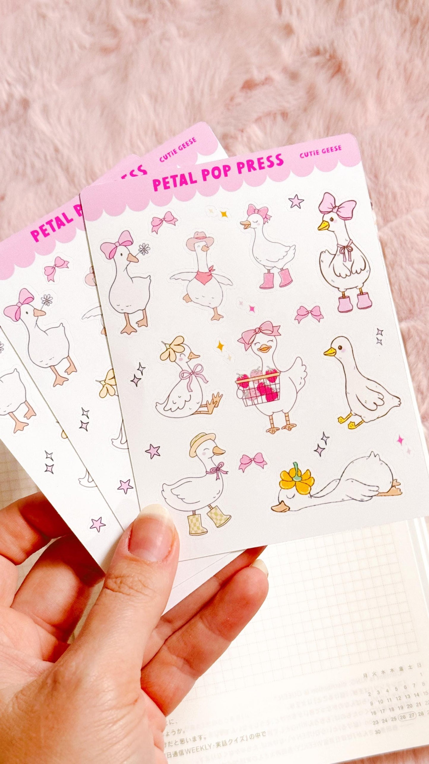 Cute Geese Decorative Sticker Sheet, Goose Junk Journaling Stixkers, Decorative Planner Stickers, Journalinf Stickers
