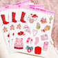 Country Christmas Decorative Sticker Sheet, Christmas Junk Journaling Stickers, Decorative Planner Stickers, Journaling Stickers