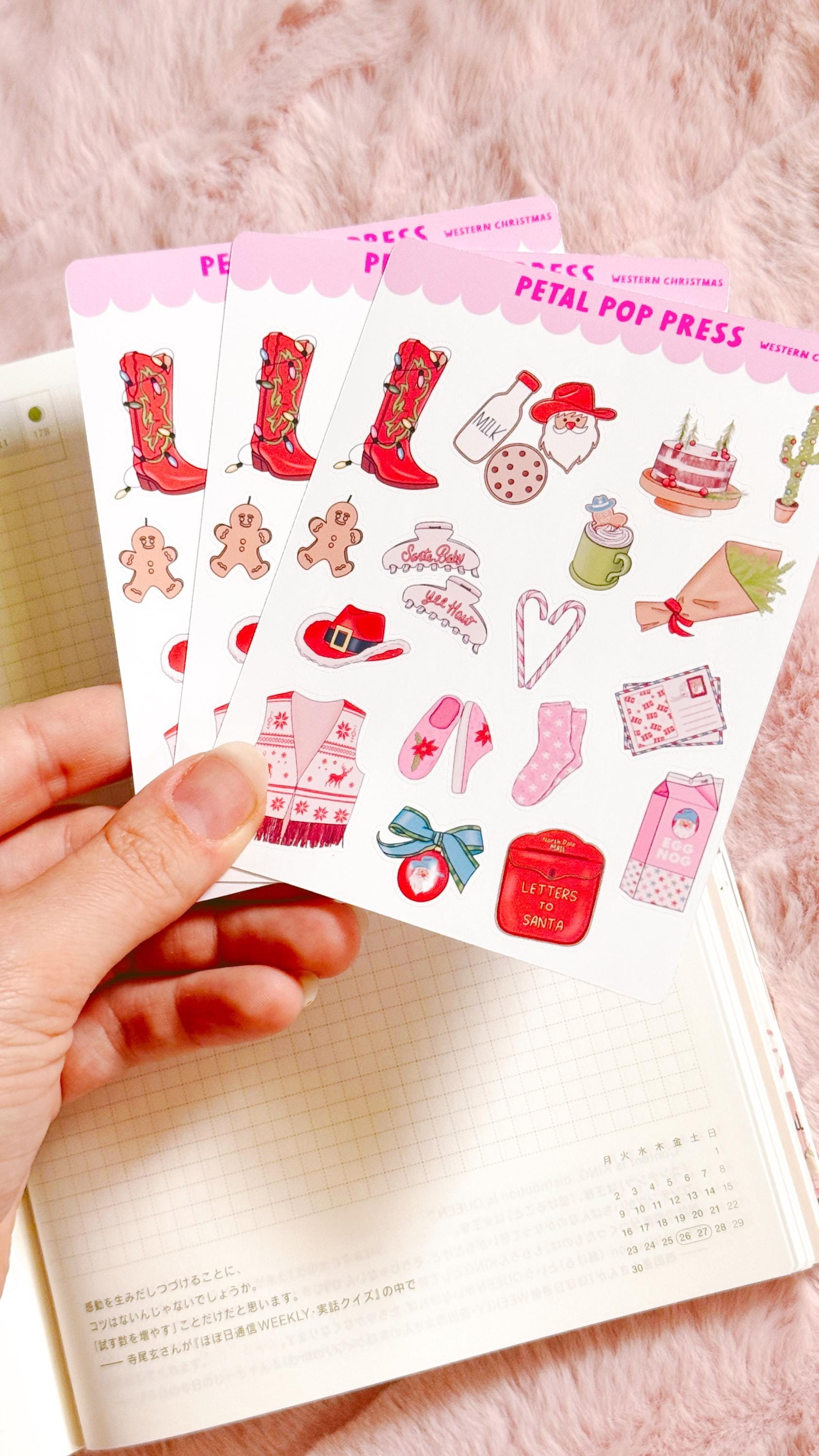 Country Christmas Decorative Sticker Sheet, Christmas Junk Journaling Stickers, Decorative Planner Stickers, Journaling Stickers