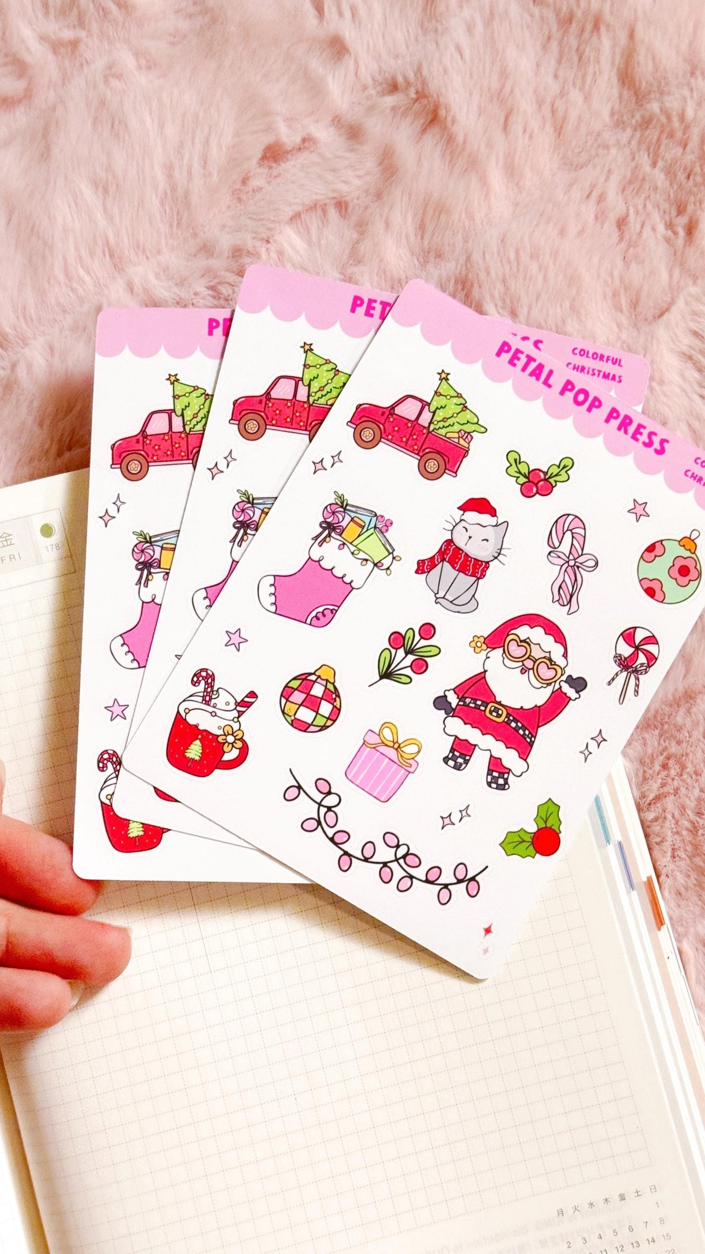 Doodle Christmas Decorative Sticker Sheet, Christmas Junk Journaling Stickers, Decorative Planner Stickers, Holiday Journaling Stickers