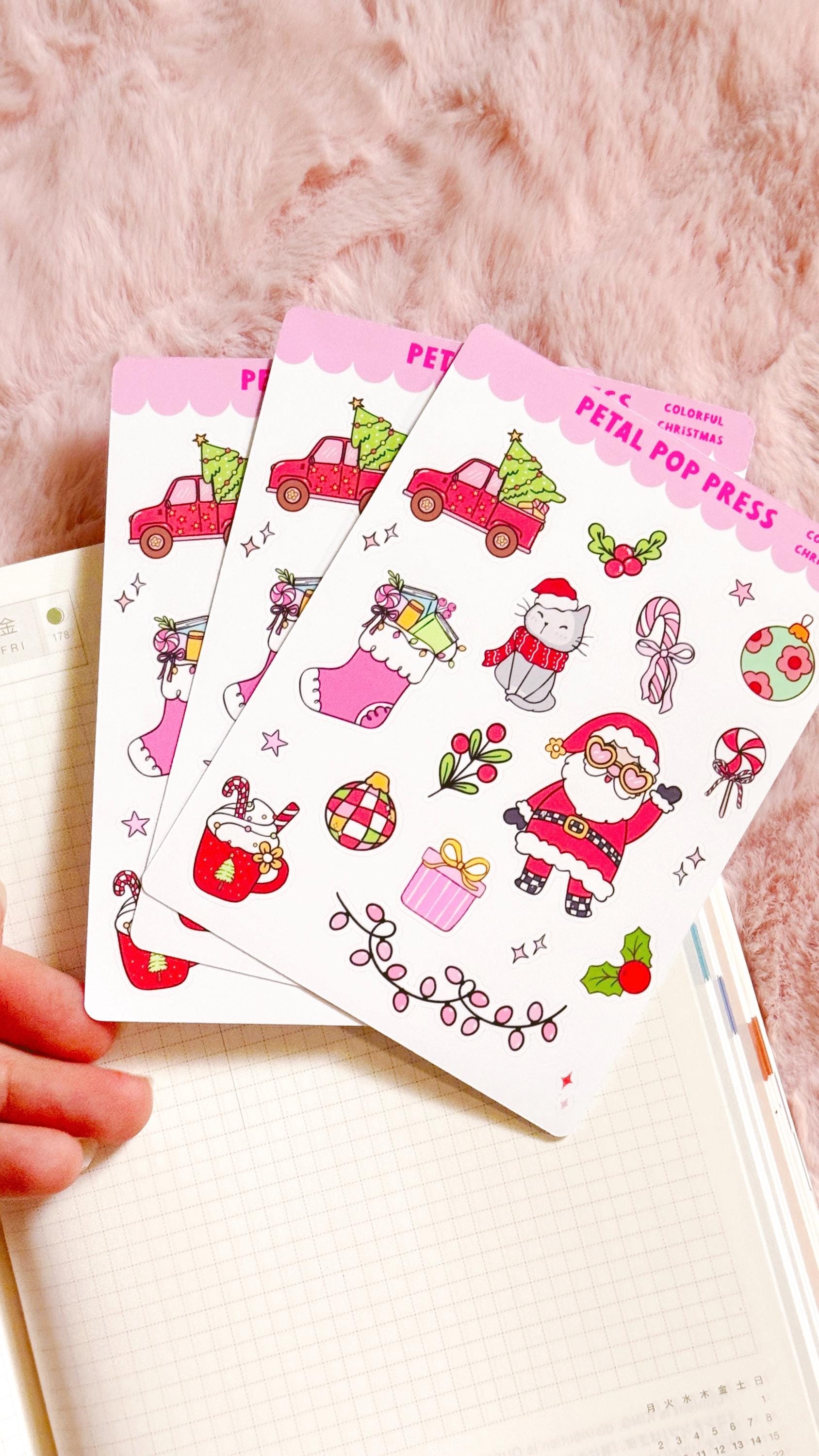 Doodle Christmas Decorative Sticker Sheet, Christmas Junk Journaling Stickers, Decorative Planner Stickers, Holiday Journaling Stickers