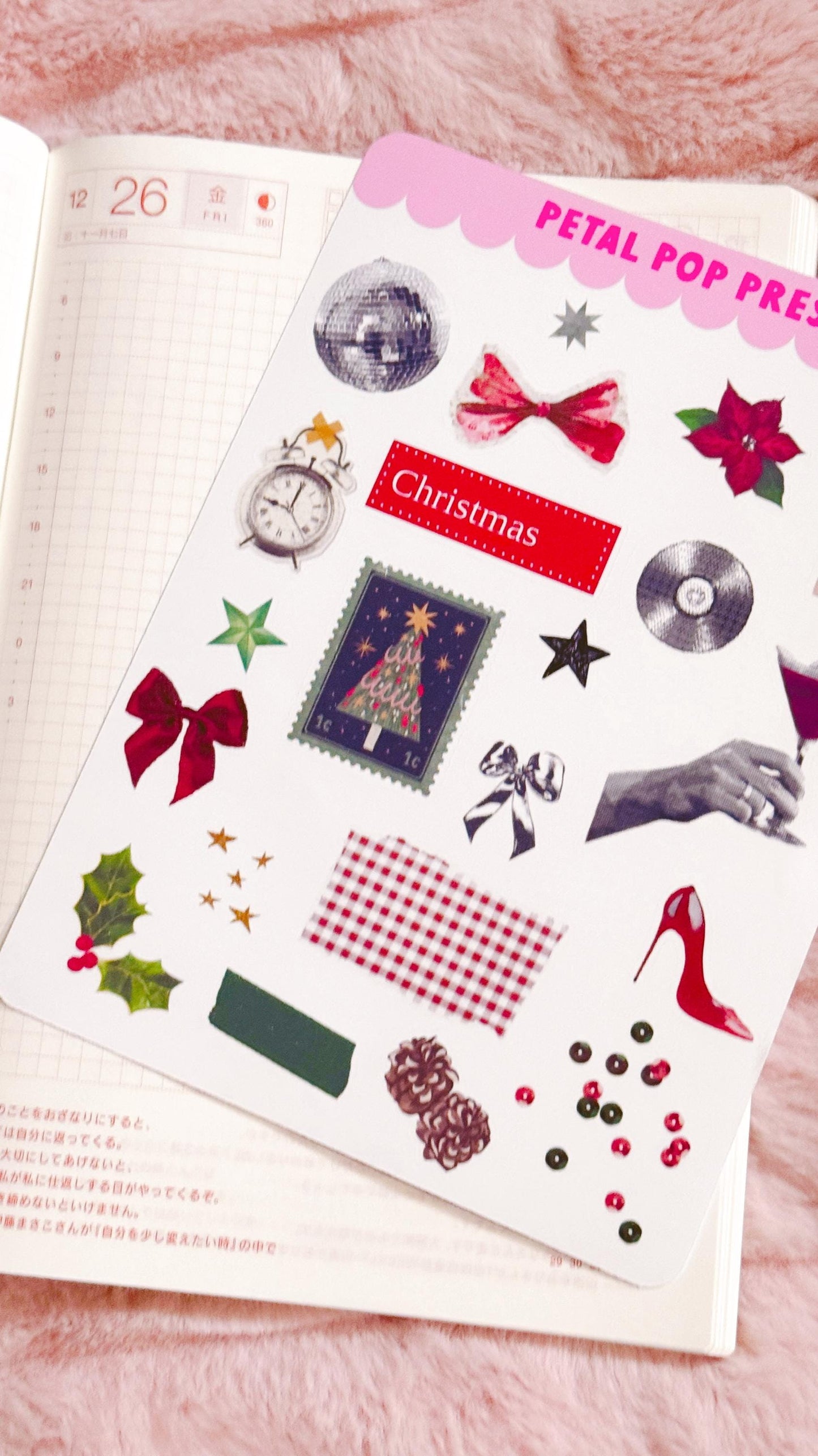 Christmas Collage Stickers: Junk Journal Ephemera, Planner Stickers