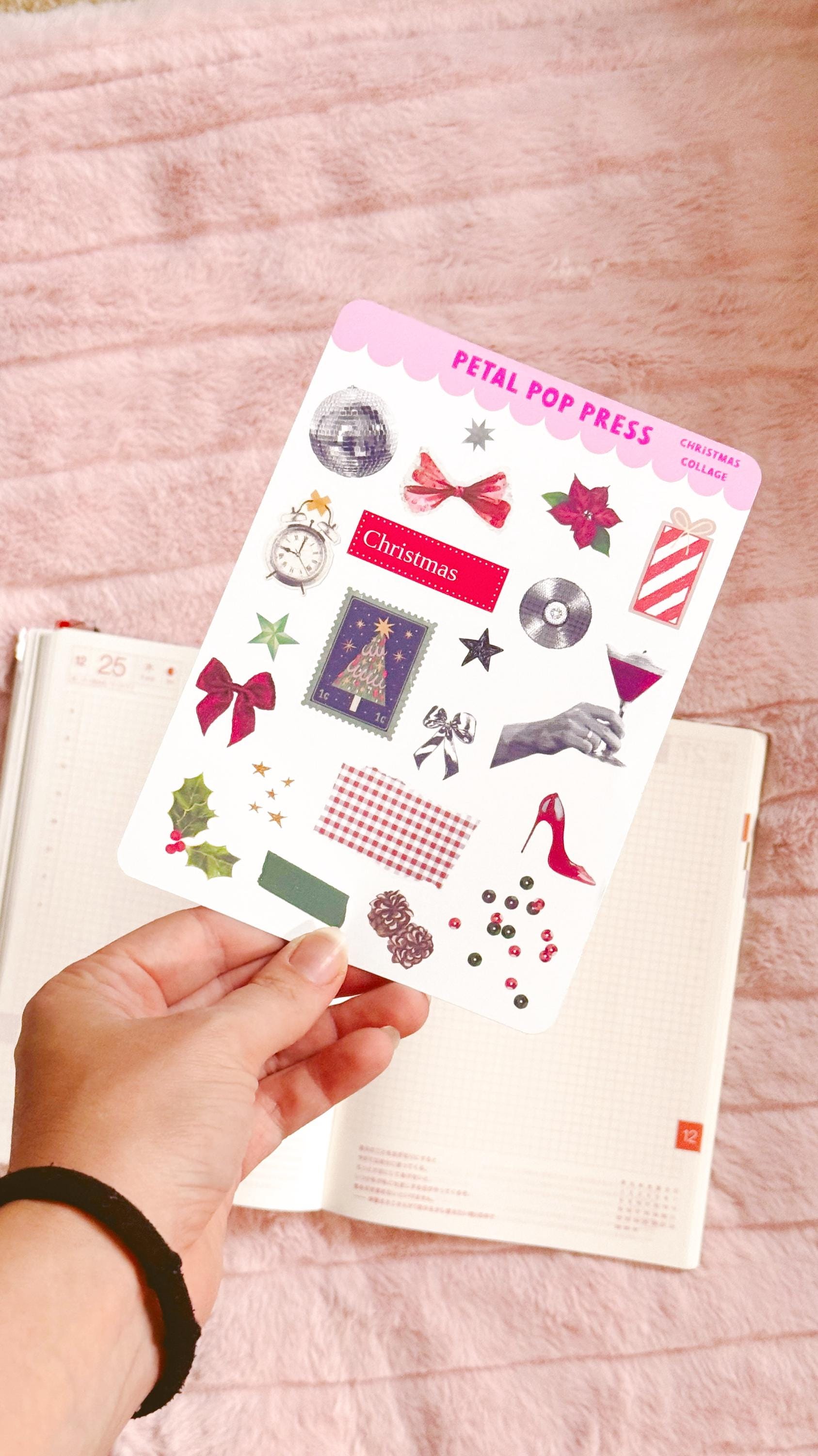 Christmas Collage Stickers: Junk Journal Ephemera, Planner Stickers