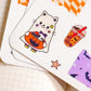 Kawaii Halloween Stickers for Planning or Junk Journaling, Kawaii Planner Stickers, Halloween Planner Stickers, Doodle Stickers