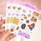 Kawaii Halloween Stickers for Planning or Junk Journaling, Kawaii Planner Stickers, Halloween Planner Stickers, Doodle Stickers