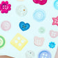 Junk Journaling Buttons Ephemera Stickers, Junk Journal Stickers, Stickers for Junk Journal Spreads, Buttons Junk Journal Stickers