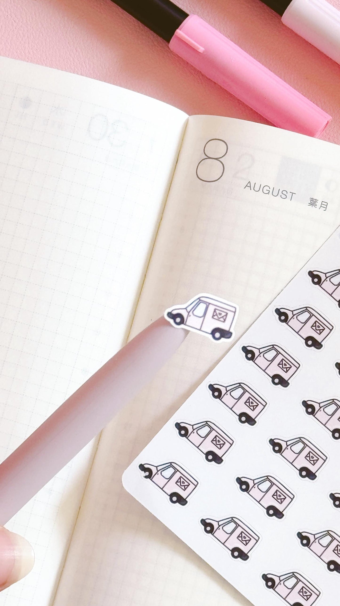 Mail Truck Icon Doodle Stickers, Mail Icon Stickers, Doodle Planner Stickers, Doodle Happy Mail Planner Stickers, Mail Stickers