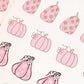Pink Retro Pumpkins Fall Stickers, Pink Fall Deco Stickers for Planners or Junk Journals, Pumpkin Sticker Sheet, Retro Fall Stickers