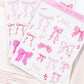 Coquette Pink Bows Sticker Sheet, Decorative Junk Journal Bows Sticker Sheet, Bows Decorative Stickers for Planners