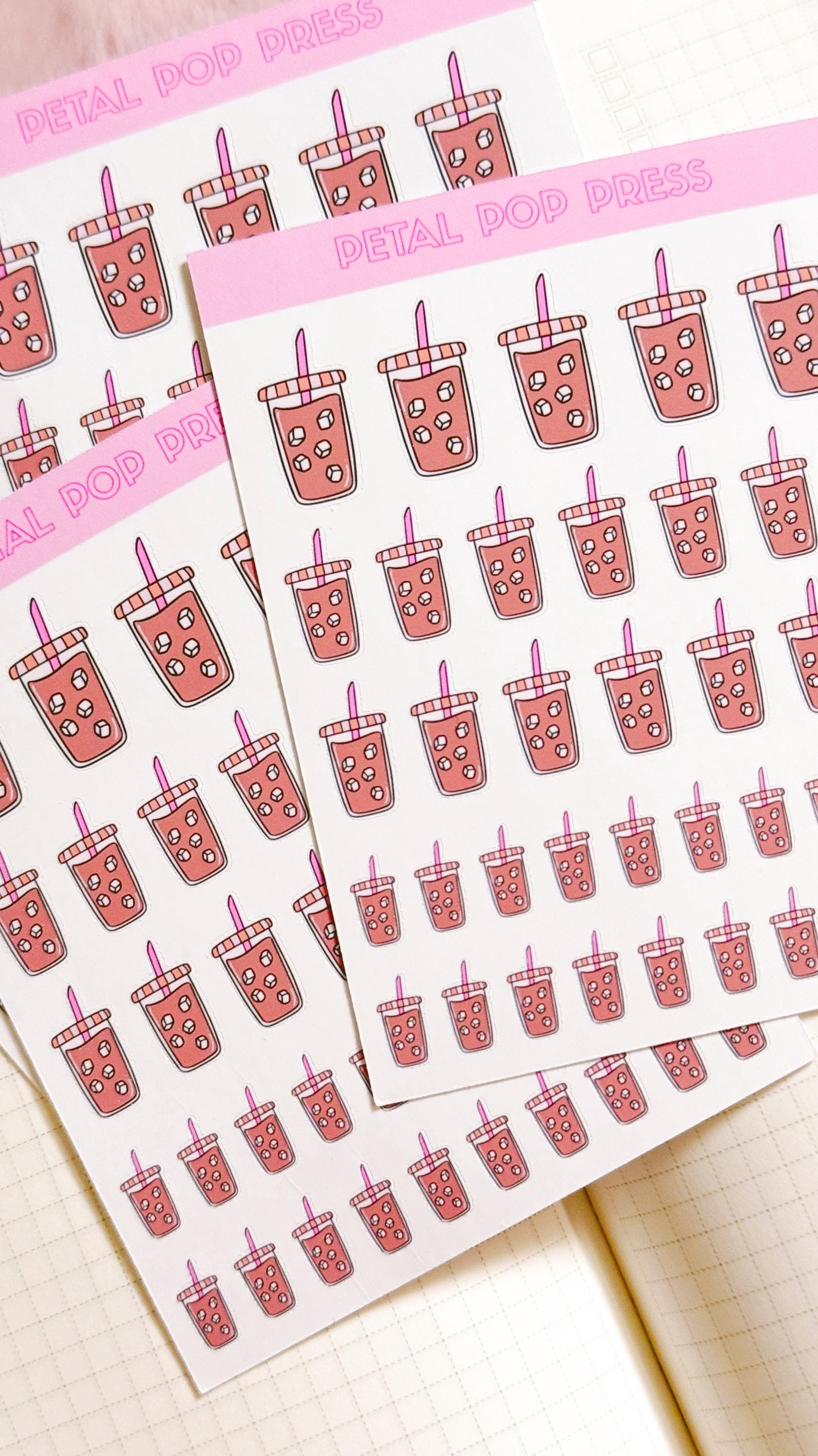 Iced Codfee Icon Doodle Stickers, Coffee Icon Stickers, Kawaii Coffee Planner Stickers, Doodle Iced Coffee Planner Stickers, Coffee Stickers