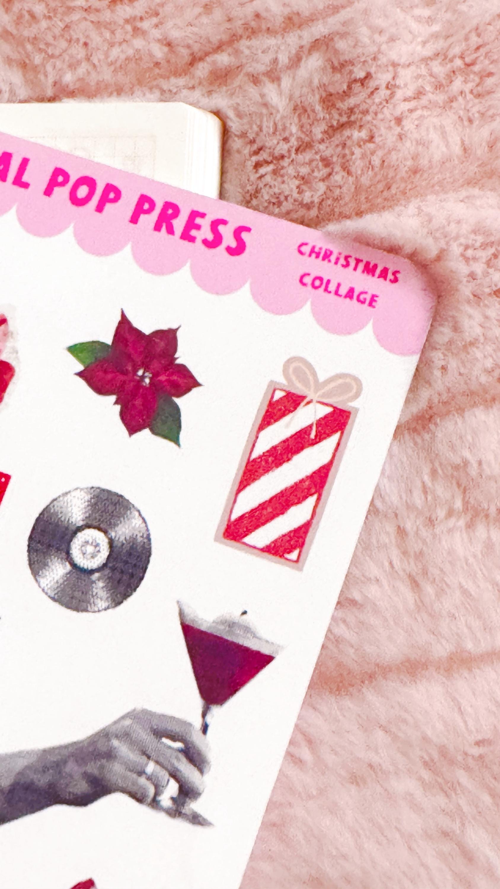 Christmas Collage Stickers: Junk Journal Ephemera, Planner Stickers